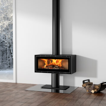 Poele bois linea 100 P grand angle