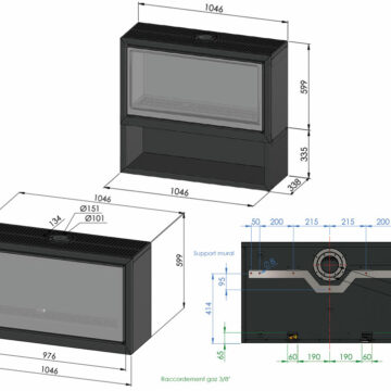 Dimensions du poêle Adim 4